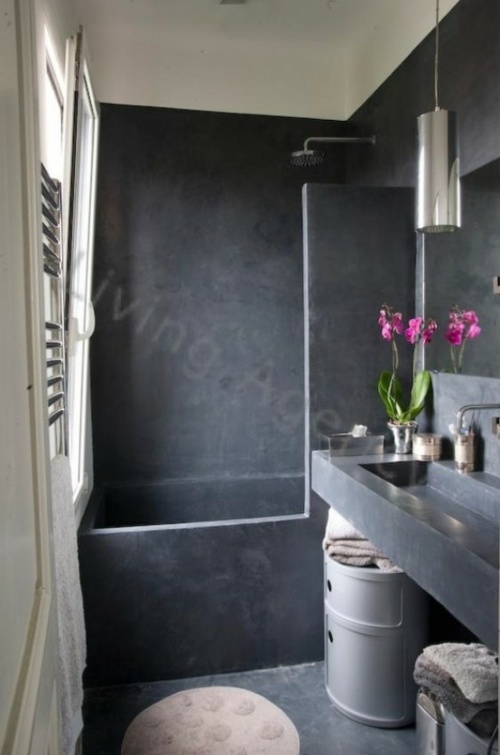 black color bath room