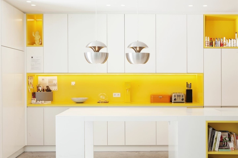 kitchen color painting modern credence yellow furniture high