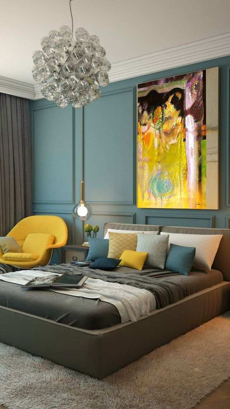 color for bedroom-blue-duck-bed-taupe