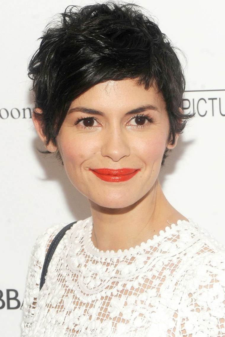 woman black short hair cut