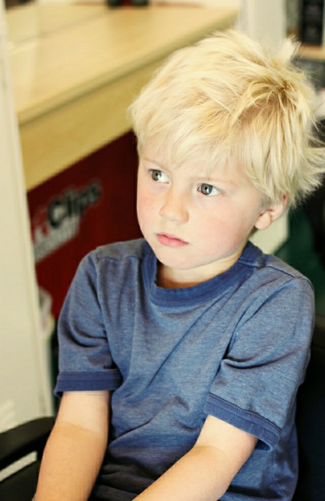 stylish haired boy with blond hair