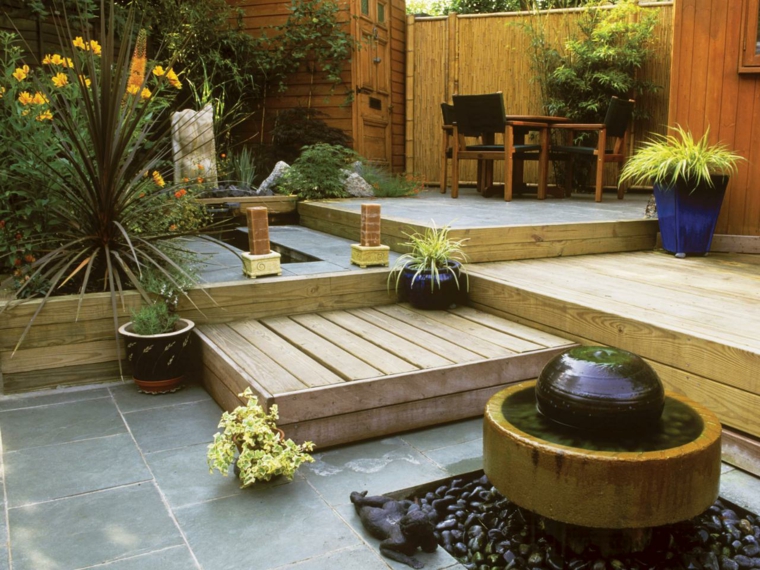 landscaping courtyard fountain