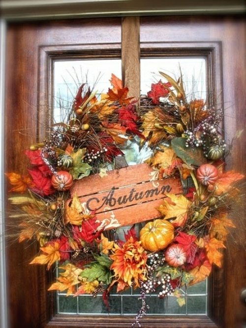 interesting autumn wreath