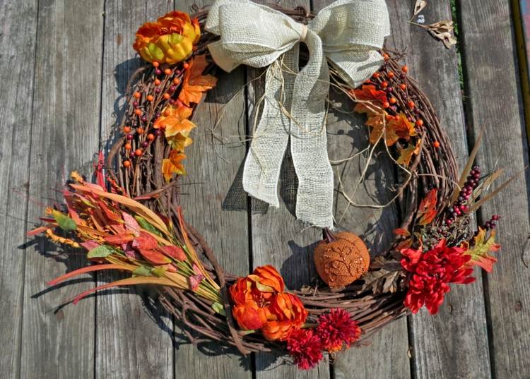 autumn wreath rustic style