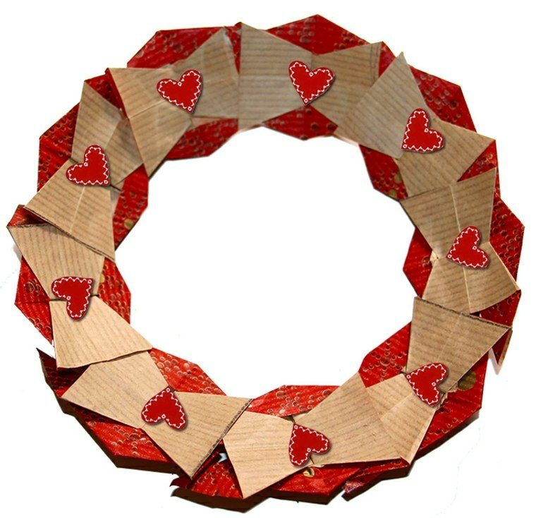 paper wreath christmas idea christmas original hearts paper