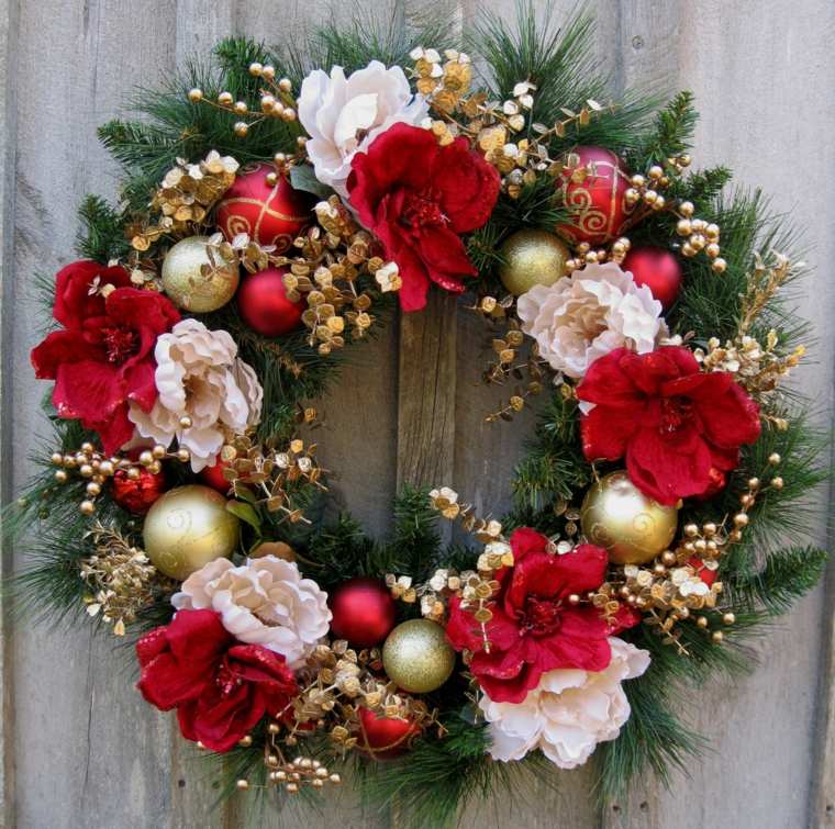 christmas wreath to make with flowers balls