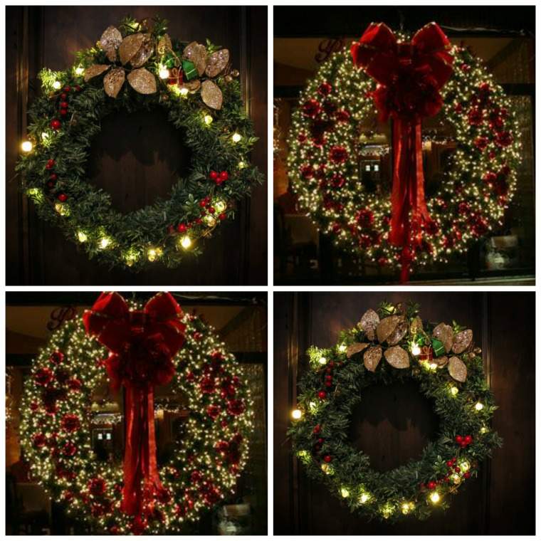 kecantikan wreath christmas dalam lampu