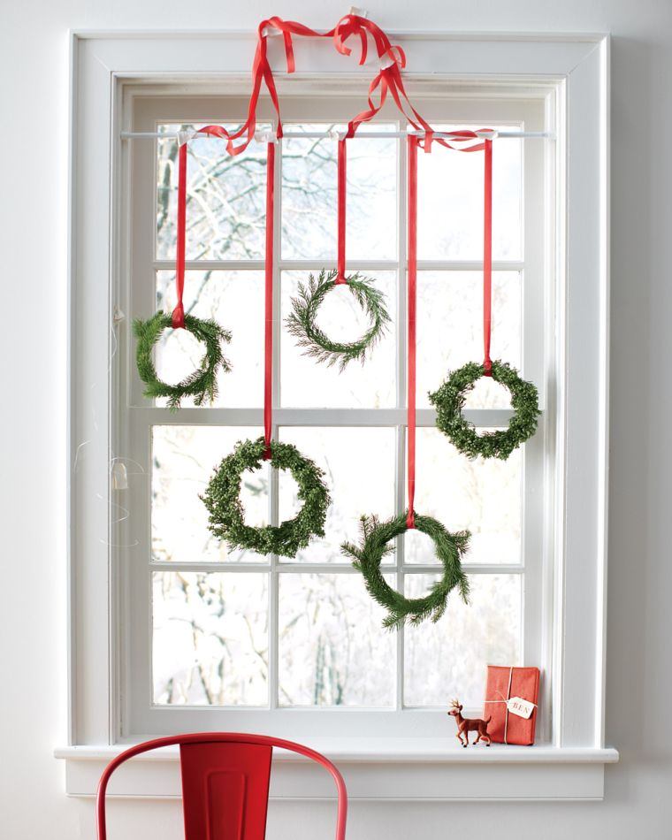 diy deco windows wreath christmas green branch