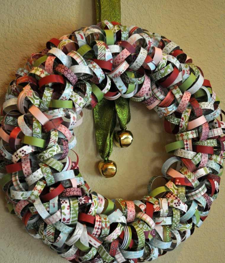 Christmas wreaths decoration between doors