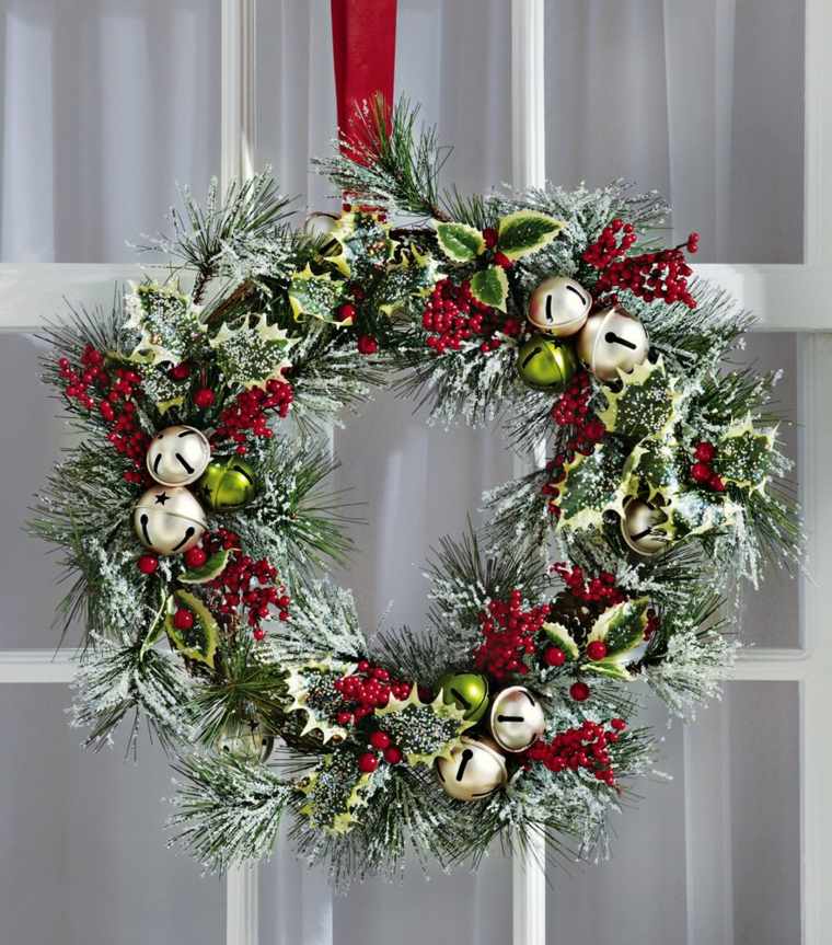 Christmas wreath covered fake snow