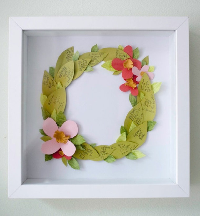 wreath paper frame wall decoration bedroom paper idea