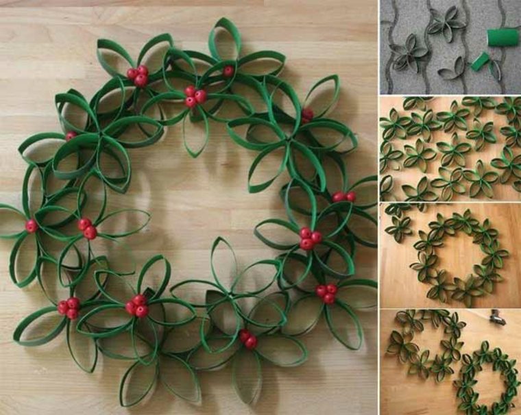 christmas wreath paper idea original DIY christmas mudah murah