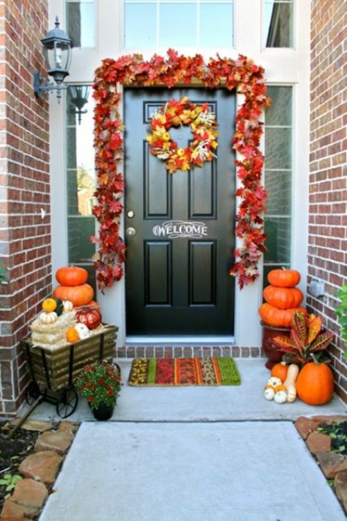 interesting door wreath autumn