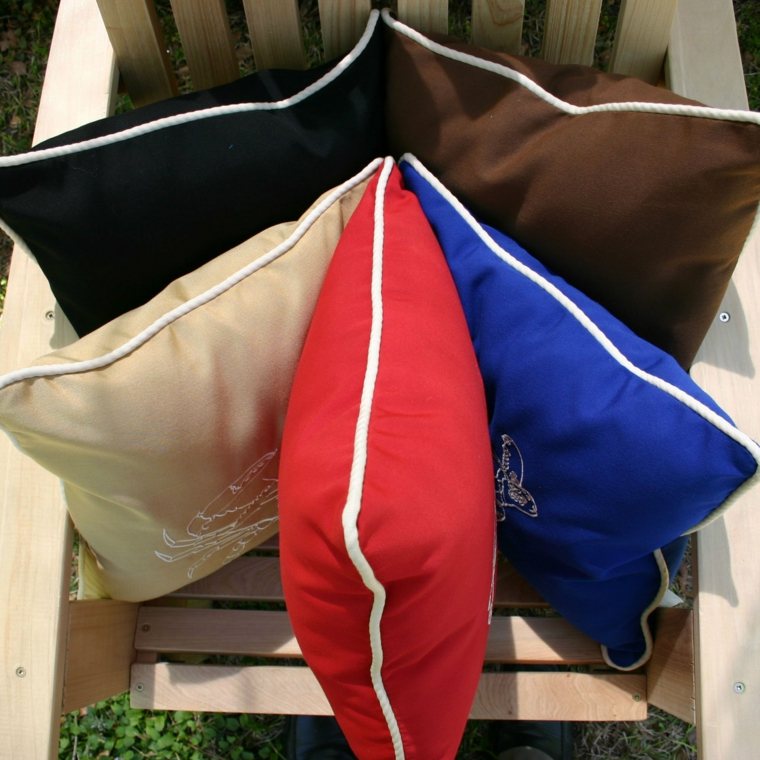 outdoor garden decoration cushion idea wooden design garden chair