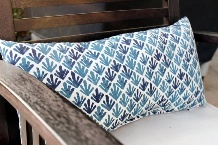 aesthetic cushion idea blue pattern blue armchair trend