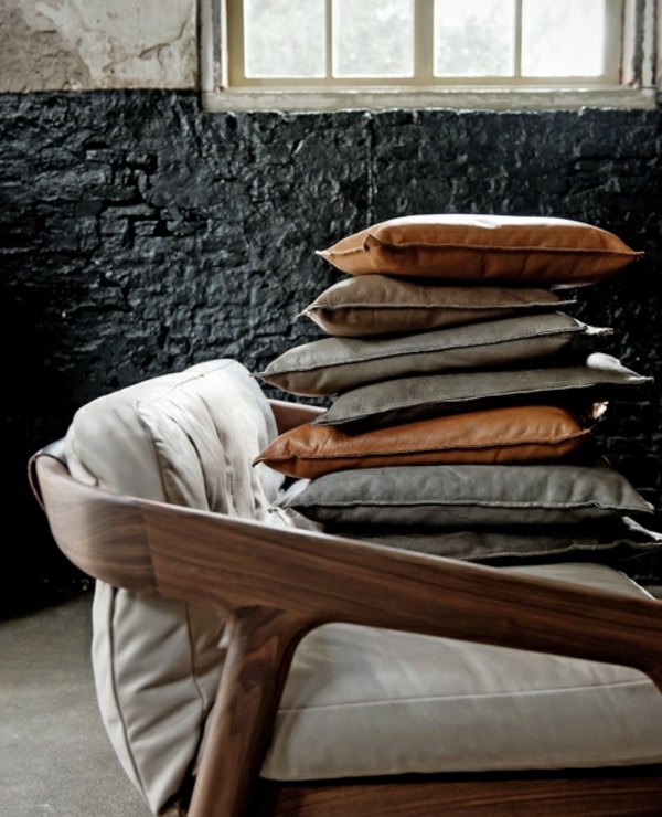 leather design deco cushions