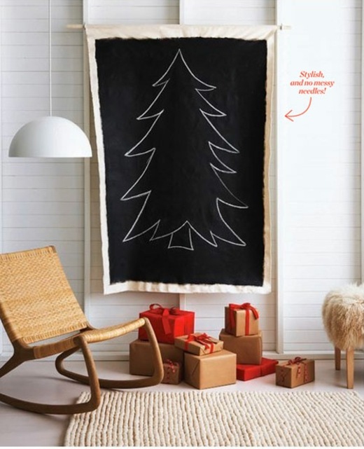 cover with drawing tree hanging on the wall