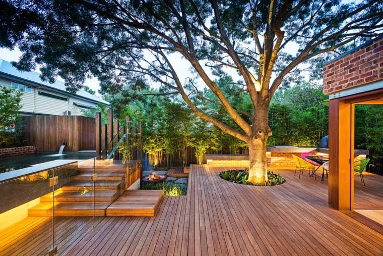 cover a contemporary design wooden deck