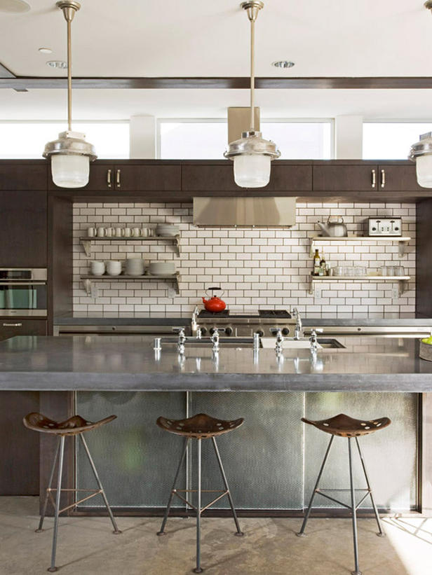 credenza of industrial kitchen-tiles-white