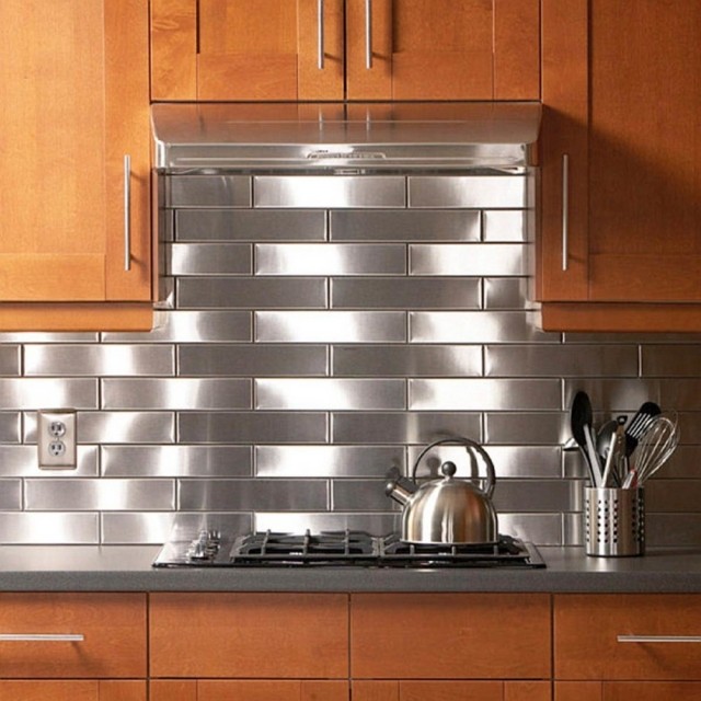 modern kitchen credenza-stainless-steel