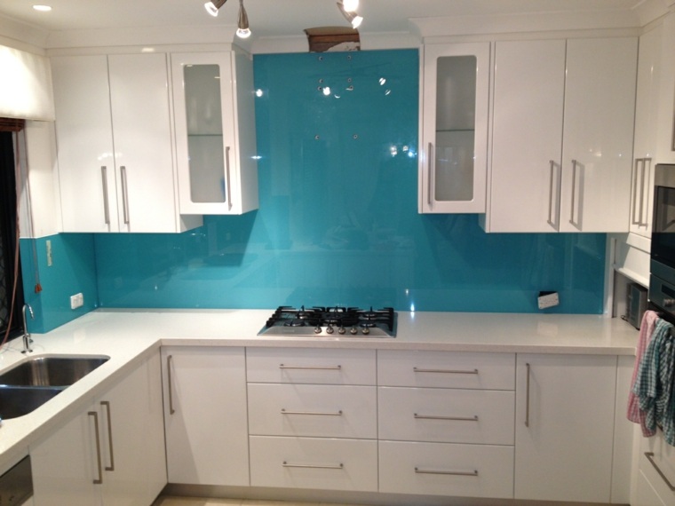 credence blue kitchen idea design furniture design white wood