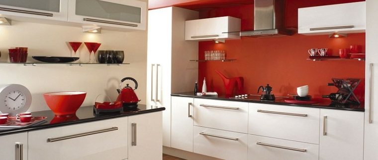 credence red kitchen furniture design white