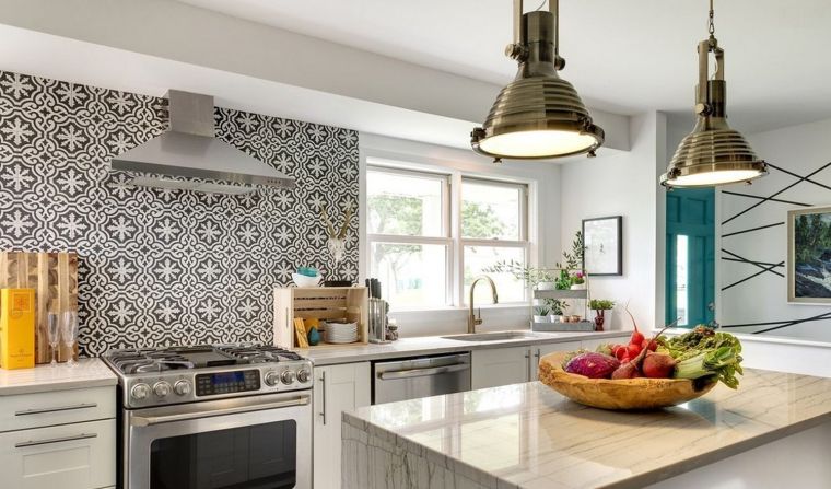 kitchen with island credence idee deco