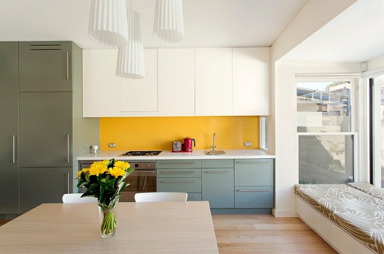 credence for kitchen idea trend yellow glass furniture blue wood