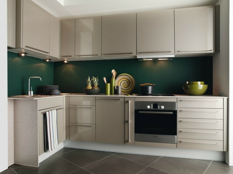 kitchen idea modern credence green design