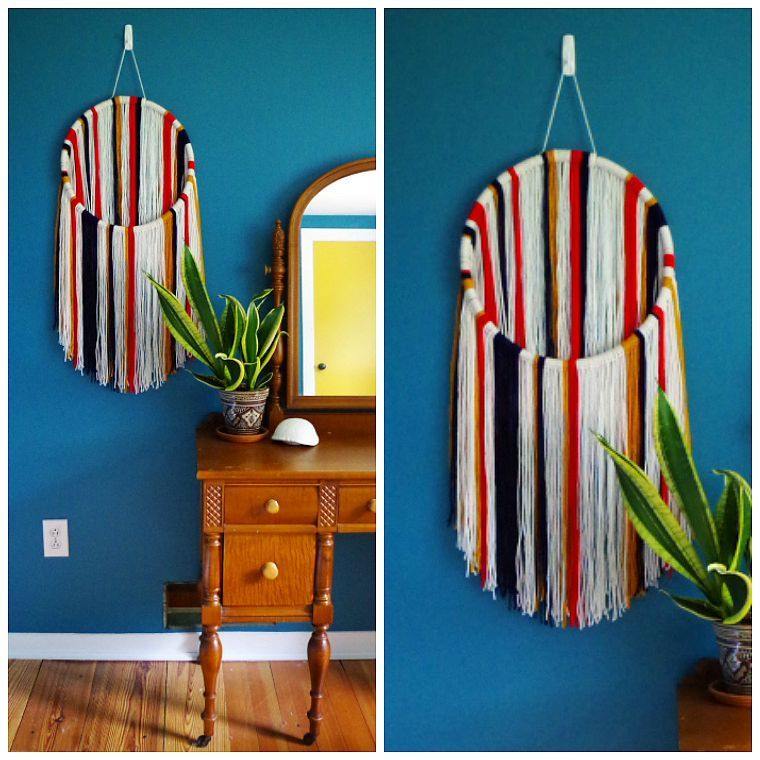 do a wall decoration style bohemian chic original ideas rope suspension