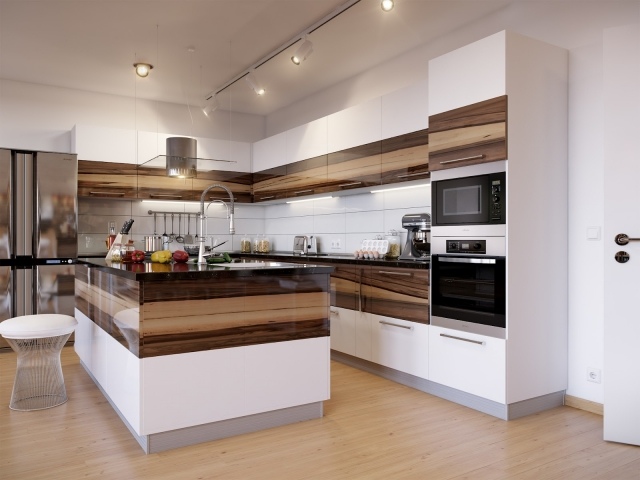 kitchen-island-central-original-idea-brown cupboards