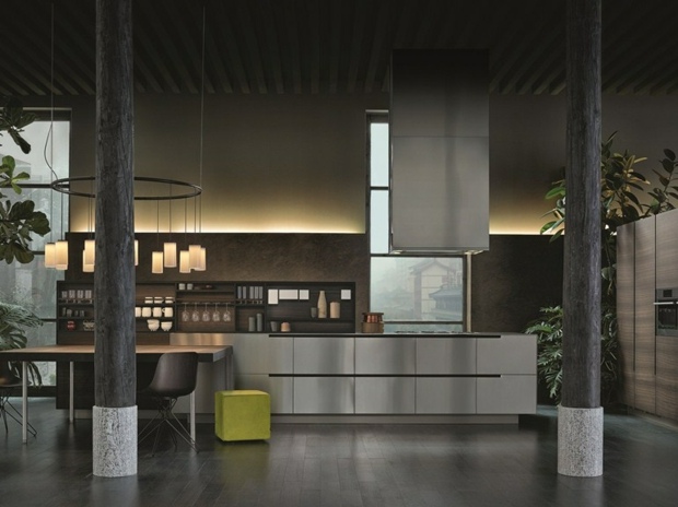 kitchen steel wood Varenna Poliform