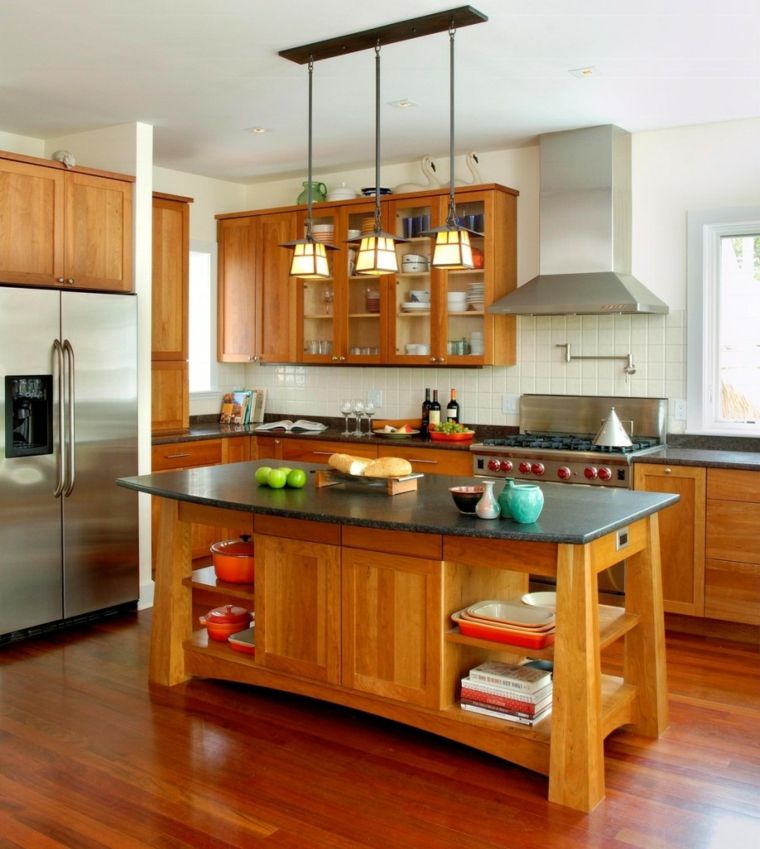 kitchen island angle wood