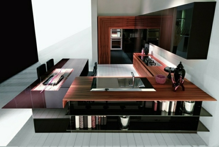 large open kitchen design bar modern wood idea storage modern deco