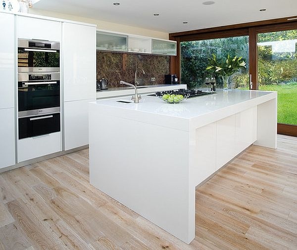 contemporary central island kitchen