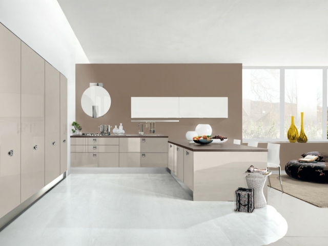 interesting beige kitchen