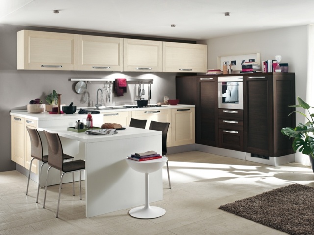 kitchen beige brown wood