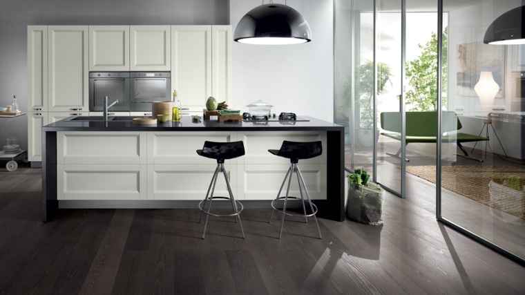 black white kitchen design