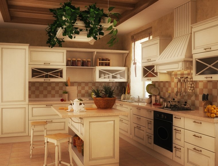 kitchen wall tile idea island central plant deco furniture white wood design