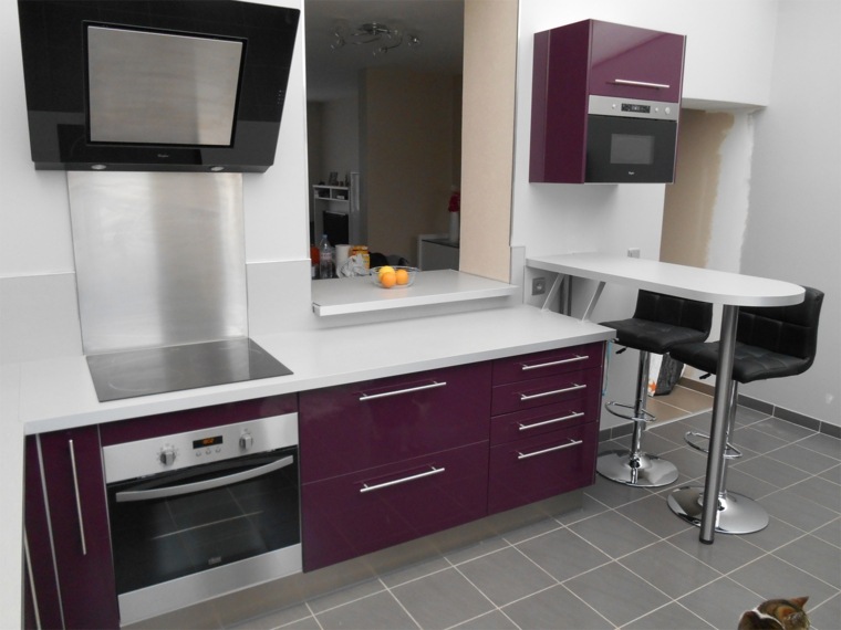 modern kitchen design furniture modern aubergine color