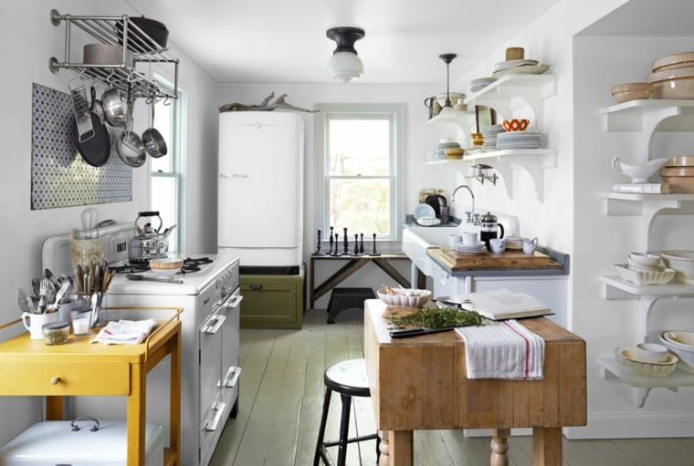 contemporary white kitchen shelves