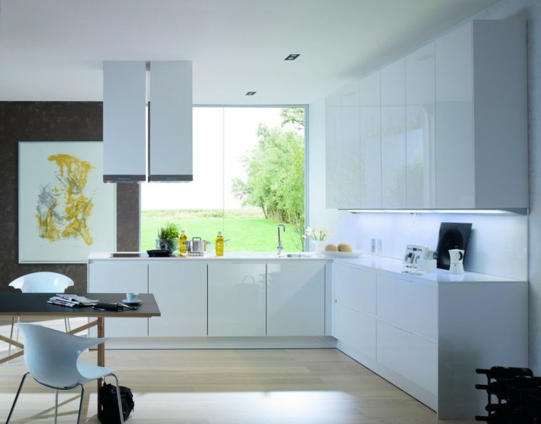 kitchen layout L white deco