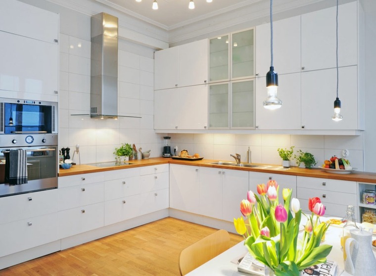 contemporary white kitchen worktops