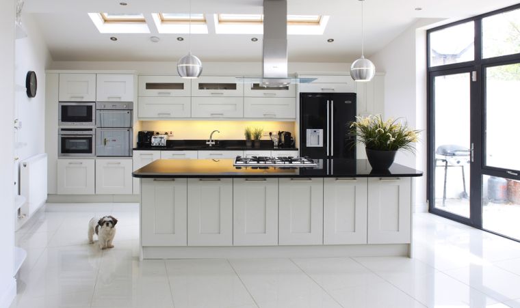 black worktops contemporary kitchens