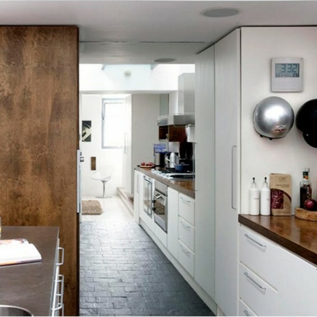 white kitchen and simple elegant wood