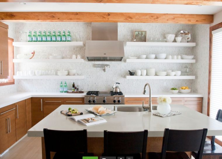 rustic decoration white kitchen and wood