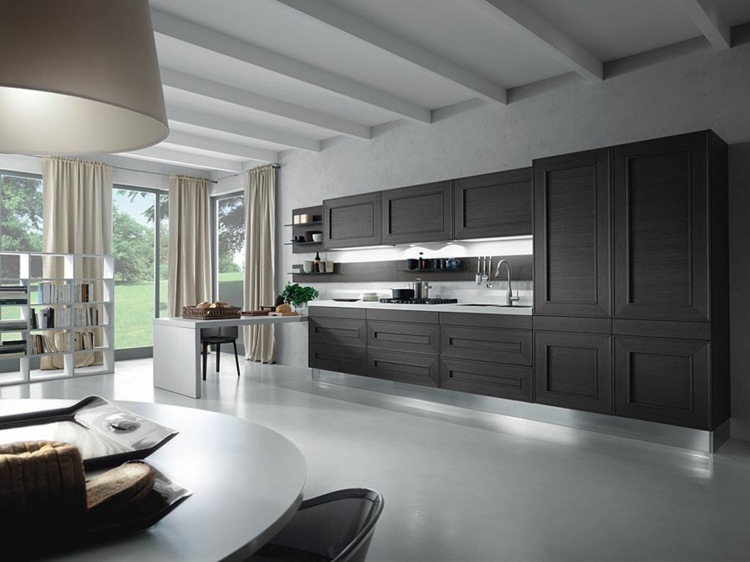 white and black wood kitchen