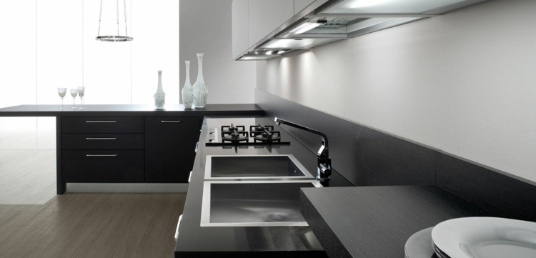 white and black kitchen deco