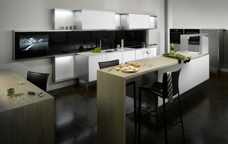 white and black kitchen idee deco