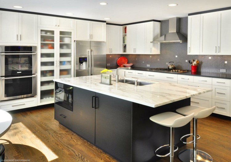 white and black kitchen design idea